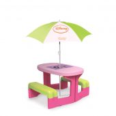 Smoby столик для пикника minnie + зонтик smoby  арт. 310274