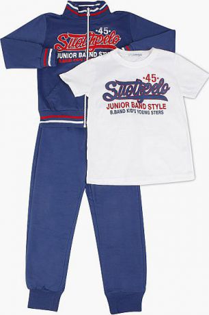 Band Футболка+толстовка+брюки комплект для мальчика 1687 синий Band