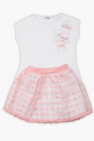 Band Футболка+юбка комплект для девочки 2519 розовый Band
