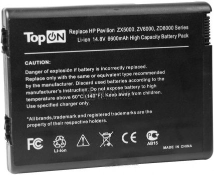 Аккумулятор TopON TOP-ZV5000H 14.8V 6600mAh для HP PN: HSTNN-IB04 DP390A DP399A 346970-001