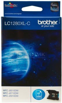 Картридж Brother LC-1280XLC для MFCJ5910 6510 6910 1200с голубой LC1280XLC