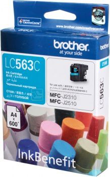 Картридж Brother LC-563C для MFCJ2310 2510 3520 3720 600стр, Голубой LC563C