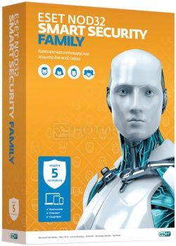 Программный продукт ESET NOD32 Smart Security Family. Регистрационный ключ на 5 ПК на 1 год (BOX) NOD32-ESM-NS-BOX-1-5