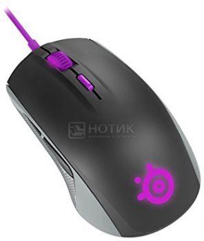 Мышь проводная Steelseries Rival 100 Sakura, 4000dpi, Черный/Фиолетовый 62338