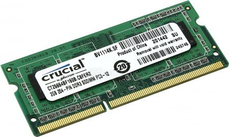 Модуль памяти Crucial SO-DIMM DDR3L 2048Mb pc3-12800 1600MHz CT25664BF160BJ