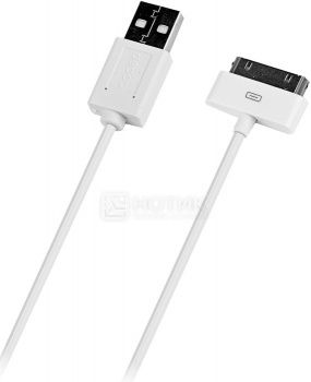 Кабель Deppa 72101 для iPhone, iPad, iPod Apple 30-pin/USB, 1,2м, Белый