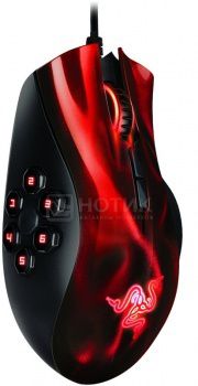 Мышь проводная Razer Naga Hex Wraith Red Edition RZ01-00750200-R3M1, 5600dpi, Черный/Красный