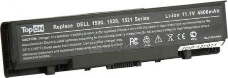 Аккумулятор TopON TOP-1520 11.1V 4800 mAh для Dell PN: FK890 GK479 451-10464 451-10465
