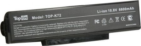 Аккумулятор TopON TOP-K72H 10,8V 6600mAh для Asus PN: A32-K72 A32-N71 A32-F3