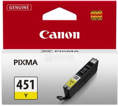 Картридж Canon CLI-451Y для MG6340 MG5440 IP7240 344с Желтый 6526B001
