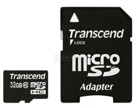Карта памяти Transcend microSDHC 32Gb Class10 TS32GUSDHC10 + adapter