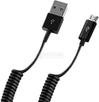 Кабель Deppa 72123 USB-microUSB витой, 1,2м, Черный