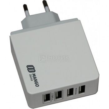 Сетевое зарядное устройство Mango Device, 4-USB-Port, 5.4A, Белый XBX-07EW