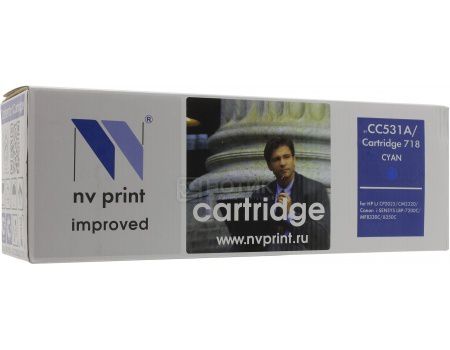 Картридж NV Print CC531A/Canon 718 Cyan для HP Color LJ CM2320MFP, CP2025/ Canon i-SENSYS MF-8330, 8350, Циан NV-CC531A/Canon718C