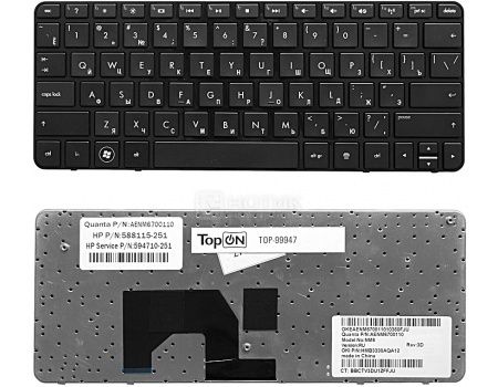 Клавиатура для ноутбука HP Mini 1103, 110-3000, 110-3500, 110-3510Nr Series TopON TOP-99947, Черный