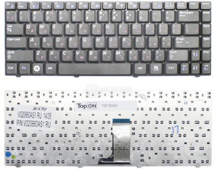 Клавиатура для ноутбука Samsung R513, R515, R518, R520, R522 Series, TopON TOP-90694 Черный