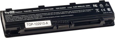 Аккумулятор TopON TOP-PA5024 10.8V 4800mAh для Toshiba PN: PA5023 PA5027