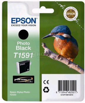 Чернила Epson T1591 для Stylus Photo R2000, Черный C13T15914010