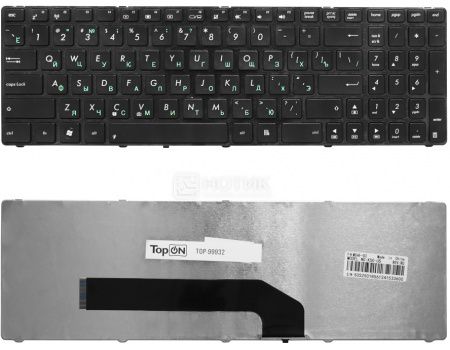 Клавиатура для ноутбука Asus K50, K50C, K51, K60, K61, P50, K70, F52, X5DIJ , с рамкой, TopON TOP-99932, Черный
