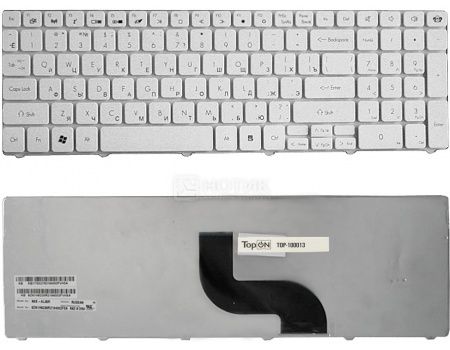 Клавиатура для ноутбука Packard Bell TM81 TM86 TM87 TM89 TM94 TM98 Series, TopON TOP-100013 Белый