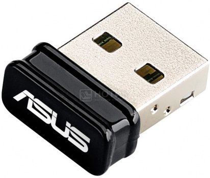 Адаптер Wi-Fi Asus USB-N10 Nano, стандарт Wi-Fi: 802.11 до 150 Мбит/с, Черный