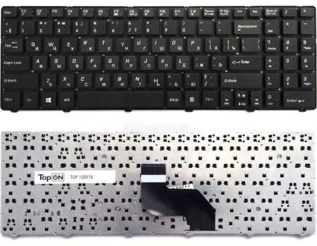 Клавиатура для ноутбука MSI A6400, CR640, CX640 Series, Без рамки, Плоский Enter, TopON TOP-100418 Черный