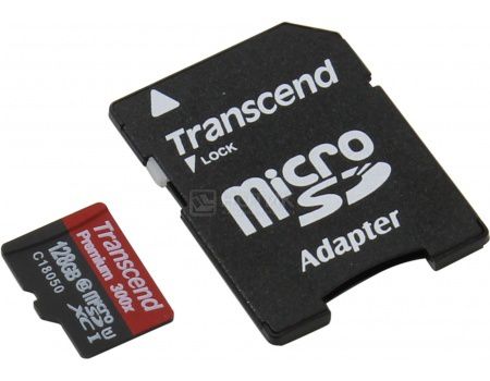 Карта памяти Transcend microSDXC 128Gb Class10 TS128GUSDU1 + adapter