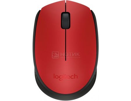 Мышь беспроводная Logitech M171, 1000dpi, Красный 910-004641