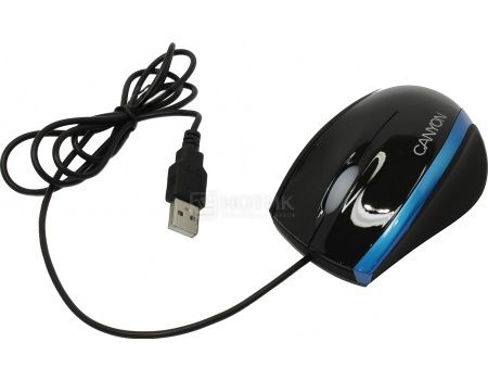 Мышь проводная Canyon CNR-MSO01, 800dpi, USB, Черный/Синий CNR-MSO01NBL