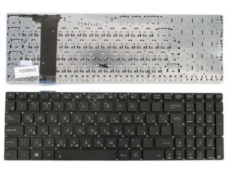 Клавиатура для ноутбука Asus N56 N56V N76 N76V Series, TopON TOP-100643 Черный, с гравировкой, без рамки. Г-образный