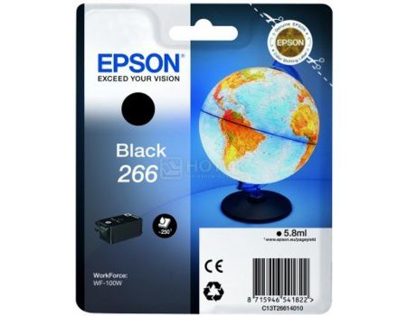 Картридж Epson T266 для WF-100W , Черный C13T26614010