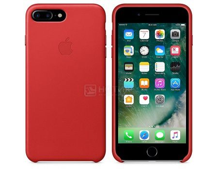 Чехол-накладка Apple Leather Case Red для iPhone 7 Plus MMYK2ZM/A, Кожа, Красный