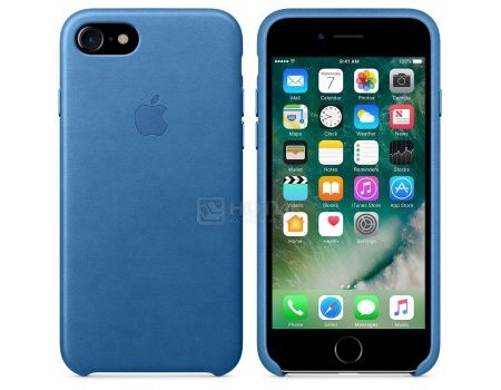 Чехол-накладка Apple Leather Case Sea Blue для iPhone 7 MMY42ZM/A, Кожа, Синий