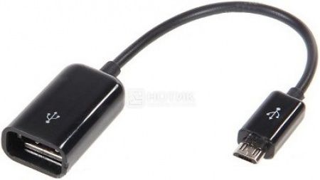 OTG кабель-переходник iQFuture для смартфонов с разъемом microUSB IQ-SDC01, Черный