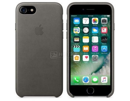 Чехол-накладка Apple Leather Case Storm Gray для iPhone 7 MMY12ZM/A, Кожа, Серый