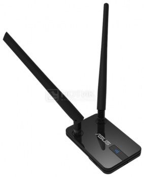 Адаптер Wi-Fi Asus USB-N14 стандарта 802.11n до 300 Мбит/сек 2x5dB, Черный