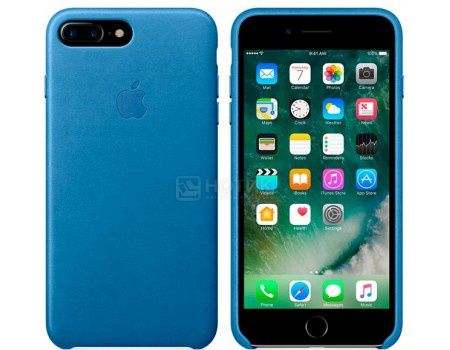 Чехол-накладка Apple Leather Case Sea Blue для iPhone 7 Plus MMYH2ZM/A, Кожа, Синий