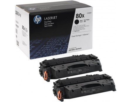 Тонер-картридж HP 80X CF280XF для HP LJ Pro 400/M401/400/M425, Двойная упаковка, Черный CF280XF 13800стр
