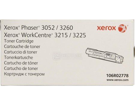 Тонер-картридж Xerox 106R02778 для Phaser 3052/3260 WC 3215/25, 3000стр, Черный