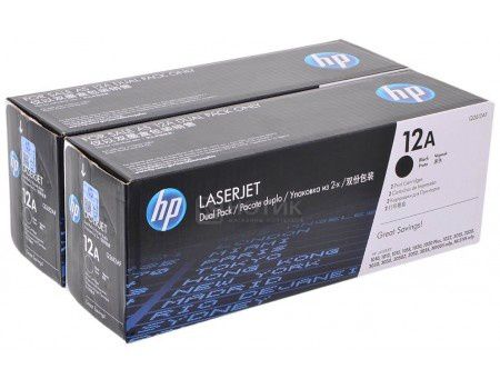 Тонер-картридж HP 12A Q2612AF для HP LJ 1010/1012/1015, Двойная упаковка, Черный Q2612AF 4000стр