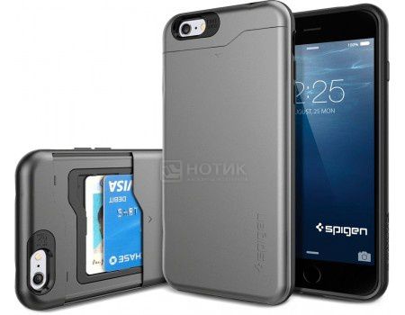 Чехол-накладка Spigen SGP для iPhone 6/6s Plus Slim Armor CS Case SGP10910, Поликарбонат/Термополиуретан, Gunmetal, Серый