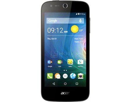 Смартфон Acer Liquid Z330 Black (Android 5.1/MSM8909 1100MHz/4.5" (854x480)/1024Mb/8Gb/4G LTE 3G (EDGE, HSDPA, HSPA+)) [HM.HPUEU.002]