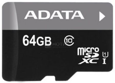 Карта памяти A-Data microSDHC 64Gb Class10 AUSDX64GUICL10-R
