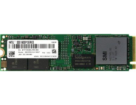 Внутренний SSD-накопитель Intel 600p Series 128GB M.2 2280, PCI-E TLC, Серый SSDPEKKW128G7X1