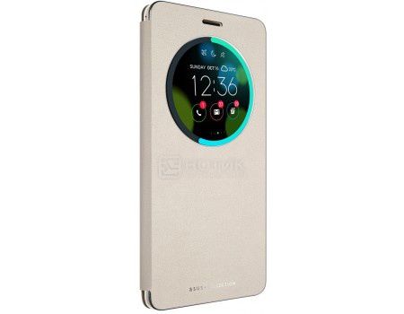 Чехол-книжка Asus View Flip Cover для Zenfone 3 Deluxe ZS570KL, Поликарбонат, Золотистый 90AC01E0-BCV012