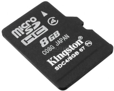 Карта памяти Kingston microSDHC 8Gb class4 SDC4/8GBSP
