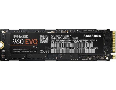 Внутренний SSD-накопитель Samsung 960 EVO 250Gb M.2 PCI-E x4 , TLC, Черный  MZ-V6E250BW