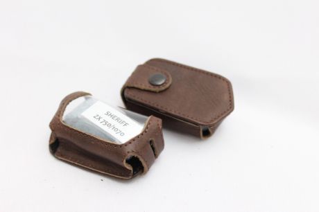 Чехол для брелка сигнализации SHERIFF ZX-750/1070 (кобура темно-коричневая кожа)