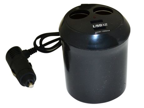 Разветвитель прикуривателя 2 гнезда+2 порта USB (SZU-4) VETTLER