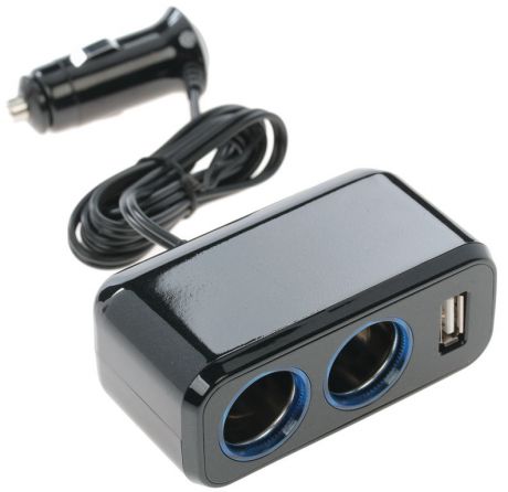 Разветвитель прикуривателя Neoline SL-211  Разветвитель на 2 розетки 1 USB c кабелем